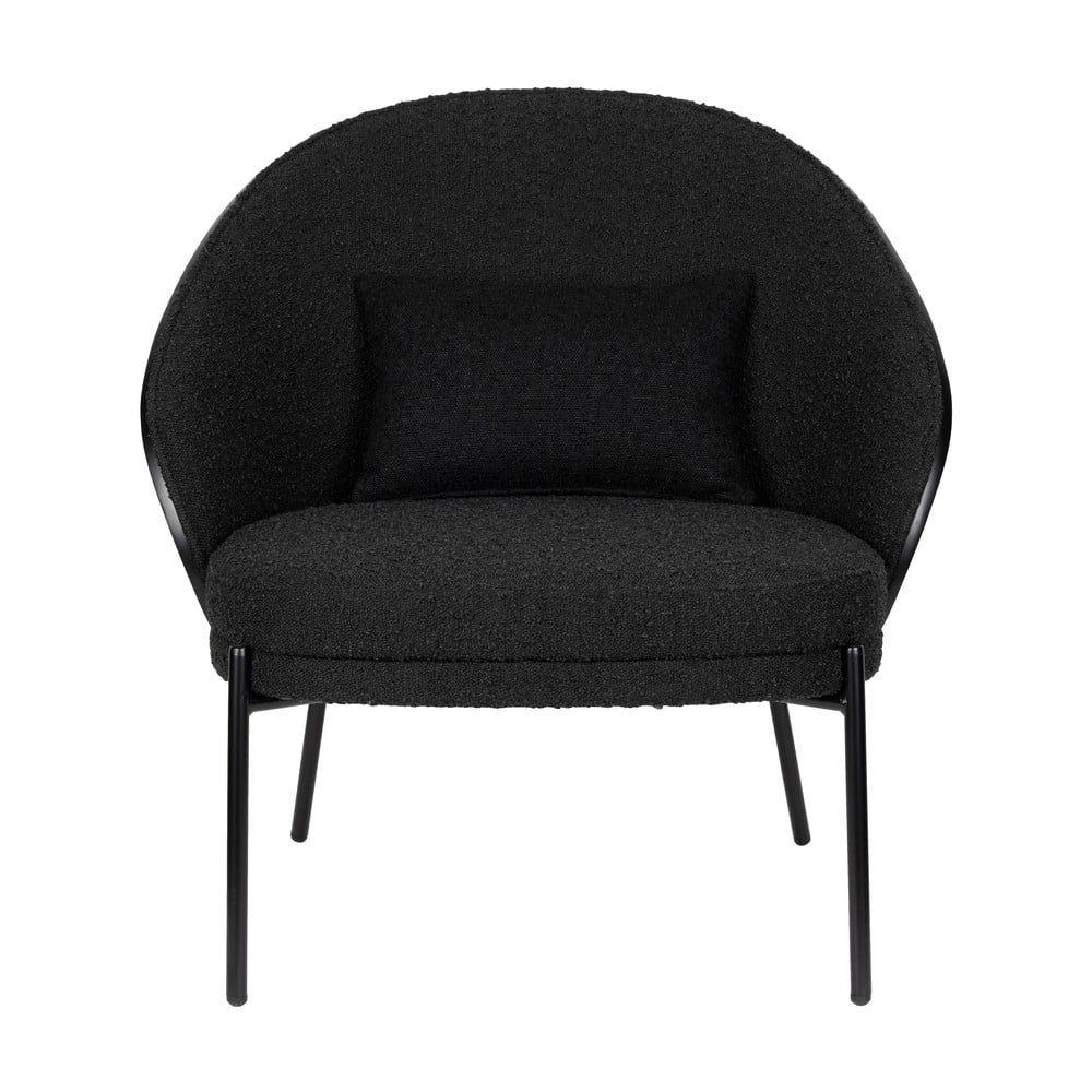 Fotoliu negru cu tapițerie din țesătură bouclé Rodin – Dutchbone