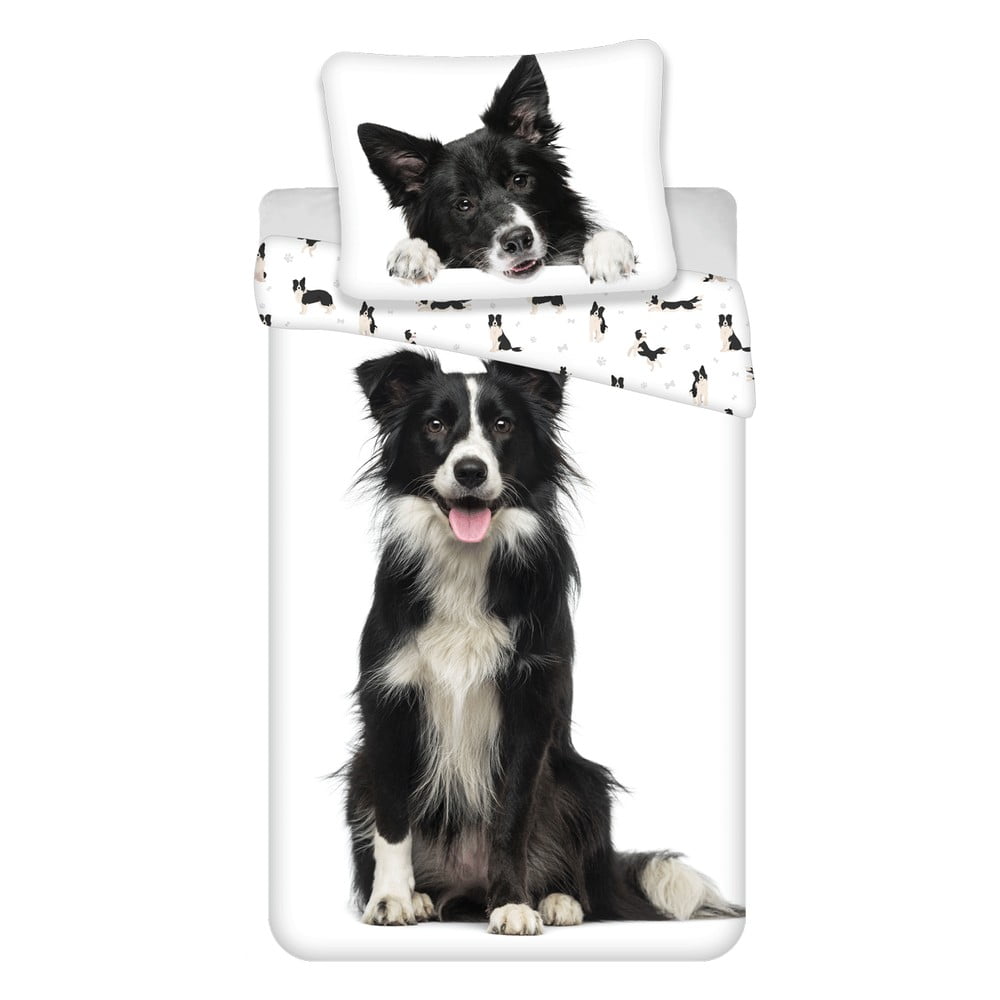 Lenjerie de pat pentru copii din bumbac pentru pat de o persoană 140x200 cm Border Collie – Jerry Fabrics