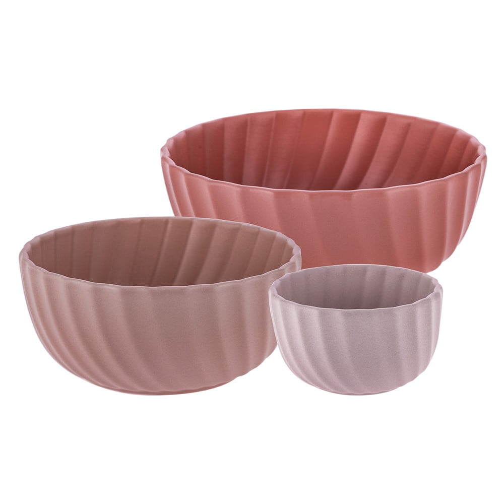 Set de servire 3 buc. din gresie Palmarosa pink – Villa Altachiara