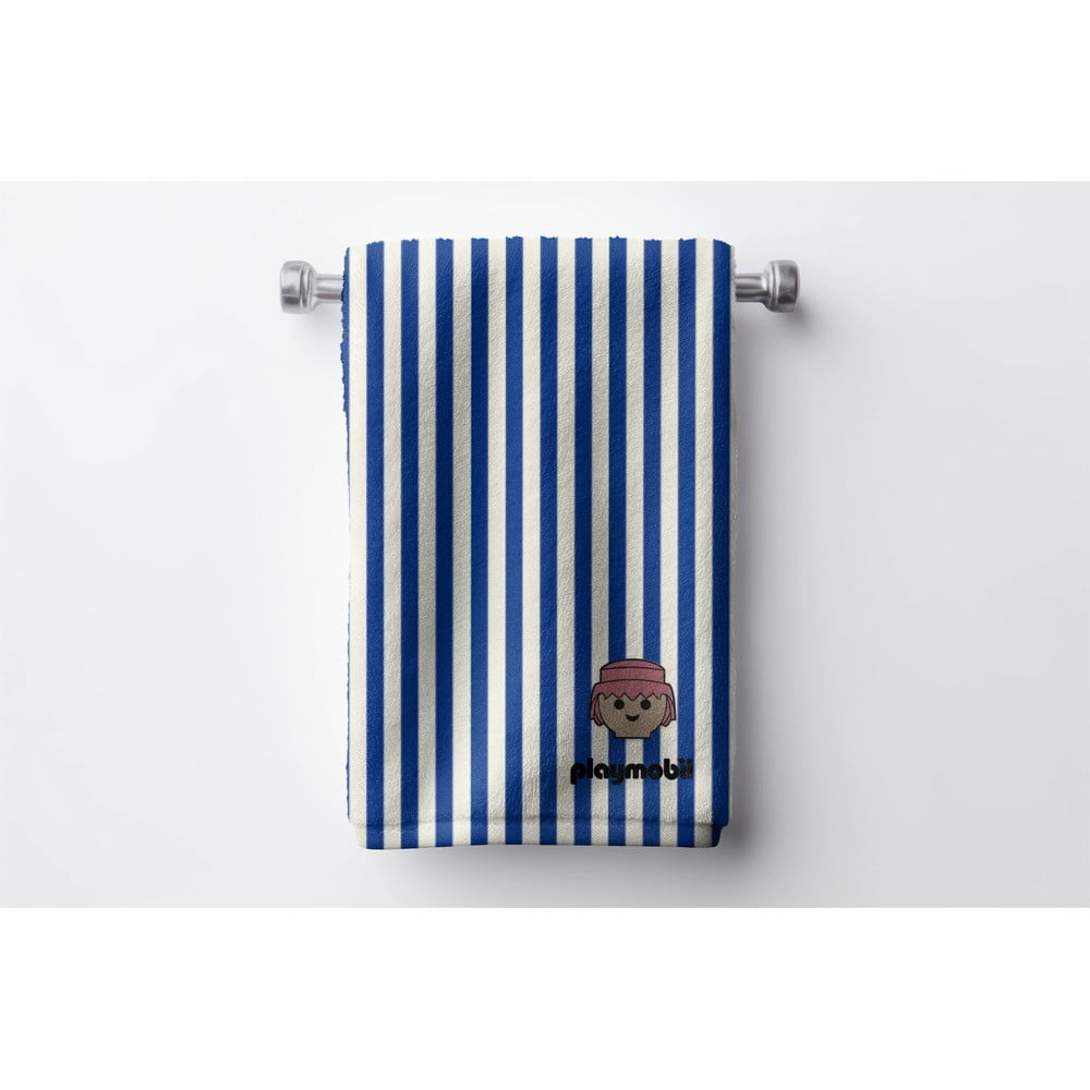 Prosop pentru copii albastru din bumbac 75x140 cm Stripes – Playmobil