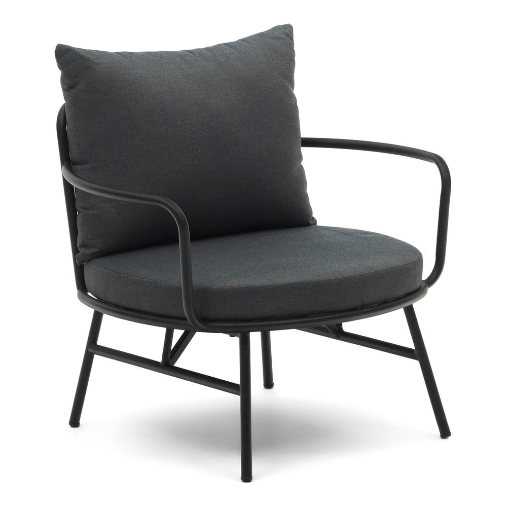 Fotoliu de grădină negru din metal Bramant – Kave Home bonami.ro imagine model 2022