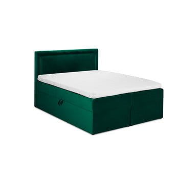 Pat dublu cu tapițerie din catifea mazzini beds yucca, 160 x 200 cm, verde