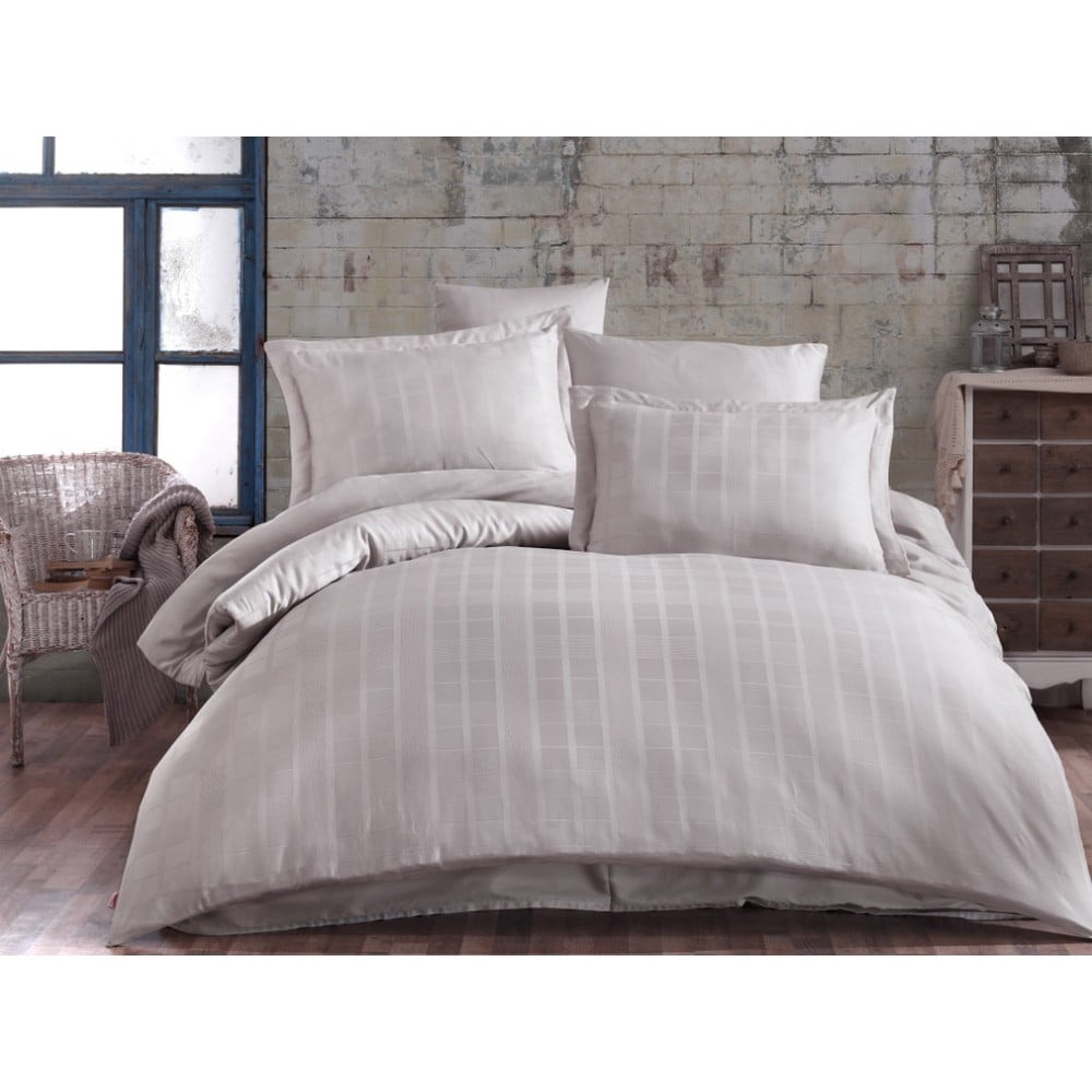 Lenjerie de pat din bumbac satinat pentru pat dublu cu cearșaf Hobby Ekose, 200 x 220 cm, bej bonami.ro imagine noua