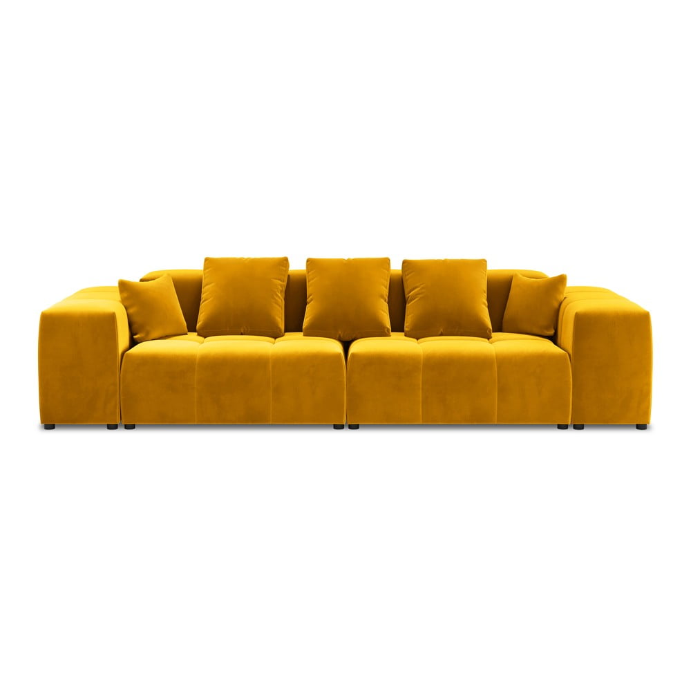 Canapea galbenă cu tapițerie din catifea 320 cm Rome Velvet – Cosmopolitan Design 320 imagine noua somnexpo.ro