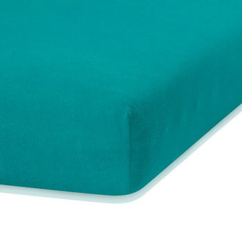 Cearceaf elastic ameliahome ruby, 200 x 120-140 cm, verde închis