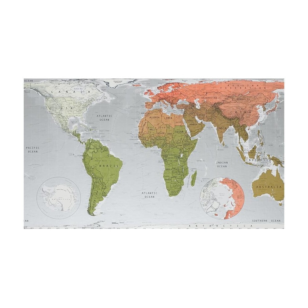 Harta lumii în husă transparentă Future Map, 101 x 58 cm