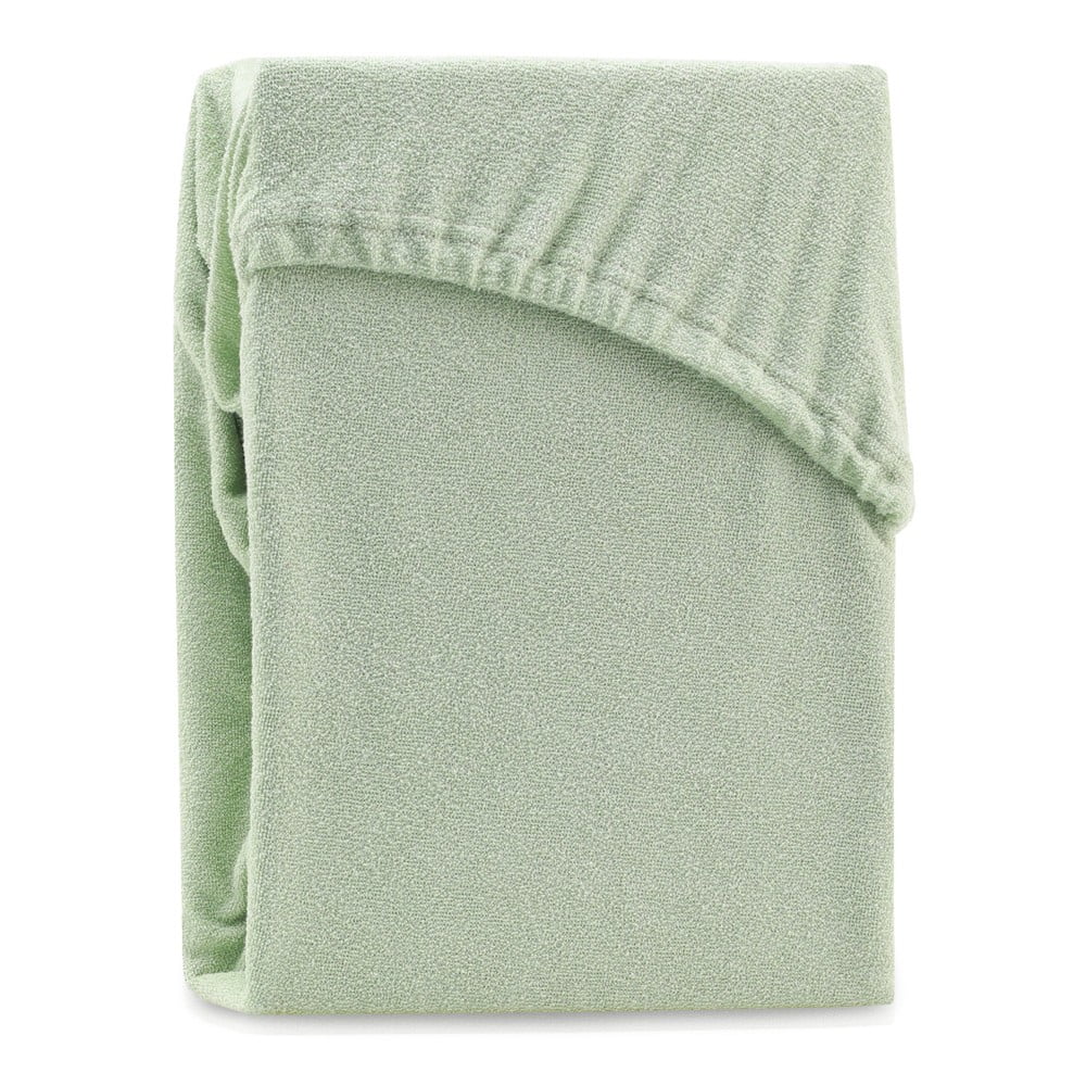 Cearșaf elastic pentru pat dublu AmeliaHome Ruby Siesta, 220-240 x 220 cm, verde AmeliaHome