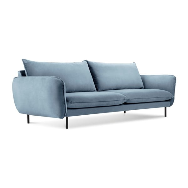 Canapea cu tapițerie de catifea Cosmopolitan Design Vienna, 200 cm, albastru deschis
