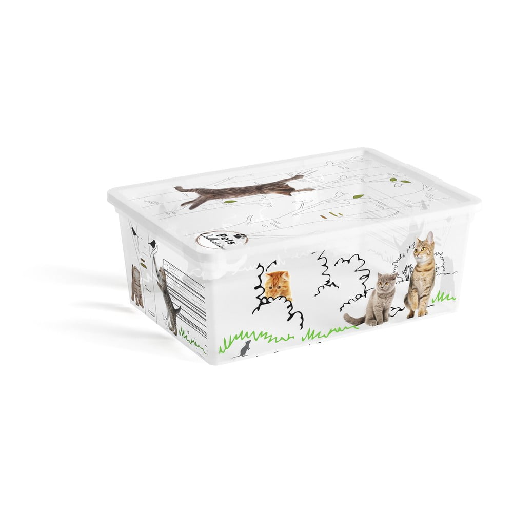 Cutie de depozitare albă din plastic cu capac 37x26x15 cm C Box Style – KIS