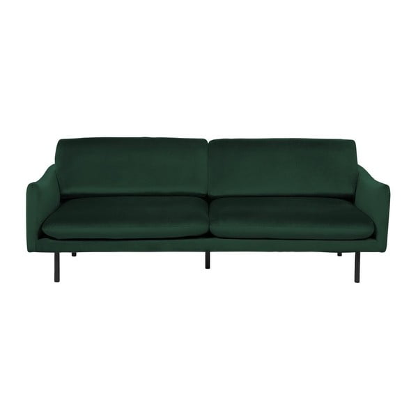 Canapea cu 3 locuri cu tapițerie din catifea Monobeli Aaron, verde smarald
