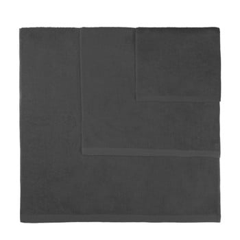 Set 3 prosoape artex alfa, gri închis