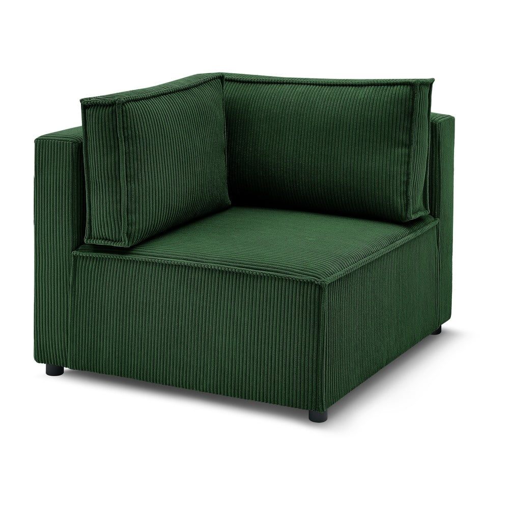 Modul pentru canapea verde cu tapițerie din catifea reiată (cu colț variabil) – Bobochic Paris