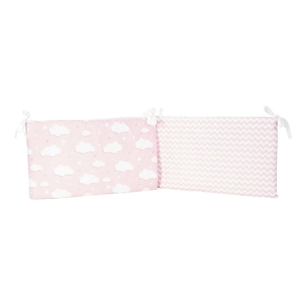 Protecție din bumbac pentru patul copiilor Mike & Co. NEW YORK Carino, 40 x 210 cm, roz