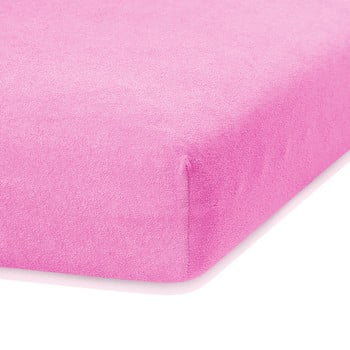 Cearceaf elastic ameliahome ruby, 200 x 100-120 cm, roz