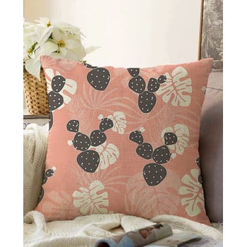 Față de pernă din amestec de bumbac minimalist cushion covers chenille, 55 x 55 cm, roz piersică