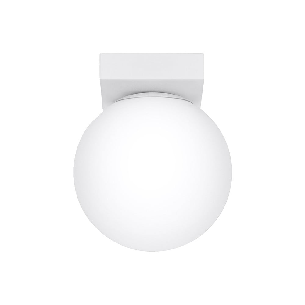  Plafonieră albă cu abajur din sticlă ø 12 cm Umerta – Nice Lamps 