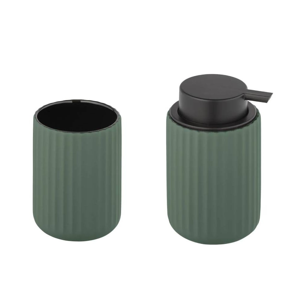 Set de accesorii de baie verde din ceramică Belluno – Wenko