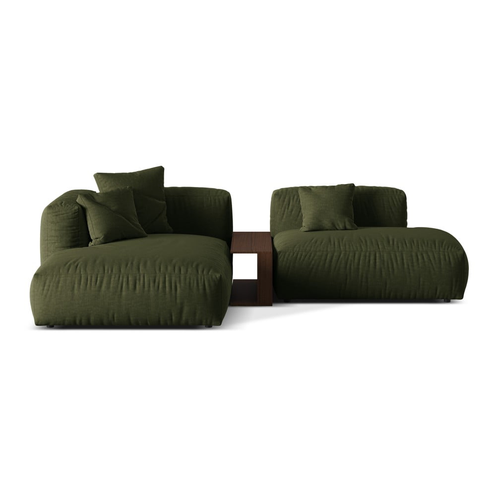 Colțar modular verde (cu colț pe partea stângă ) Martina – Micadoni Home