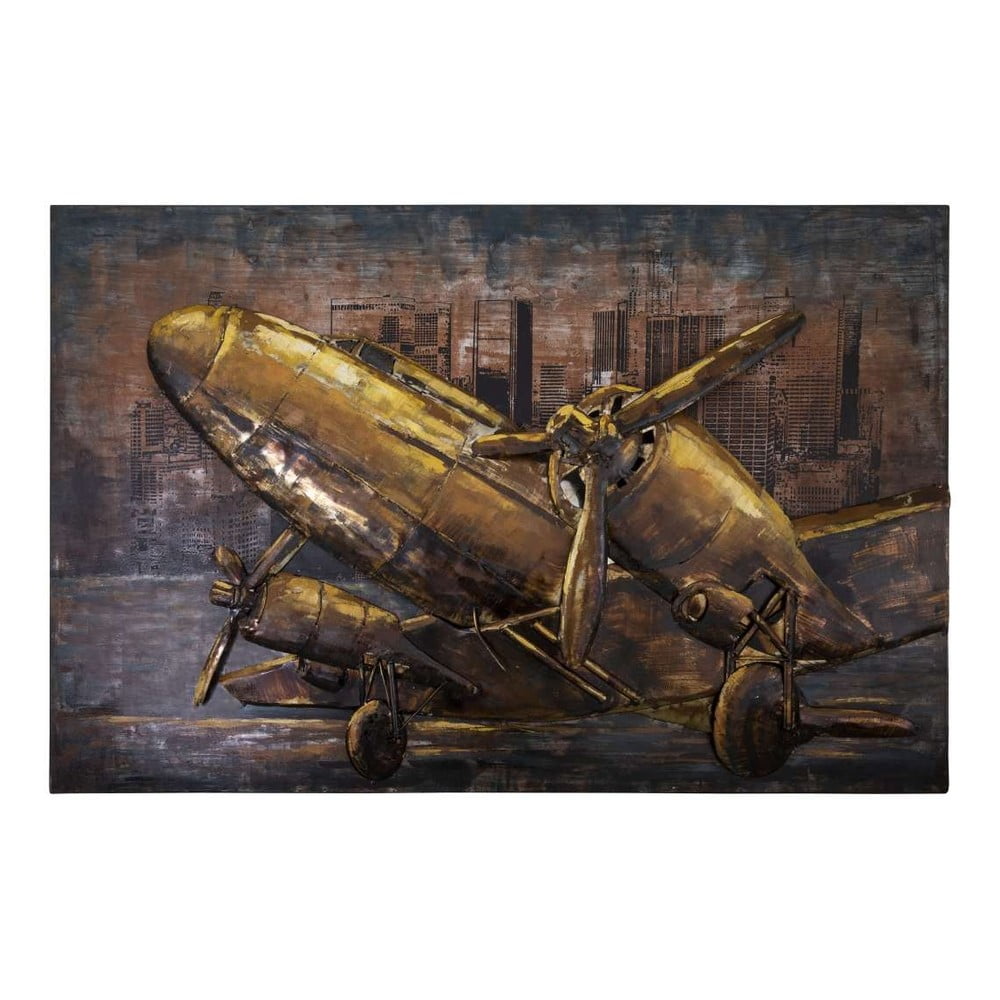 Placă decorativă din metal Antic Line Avion vue Côté, 120 x 80 cm Antic Line