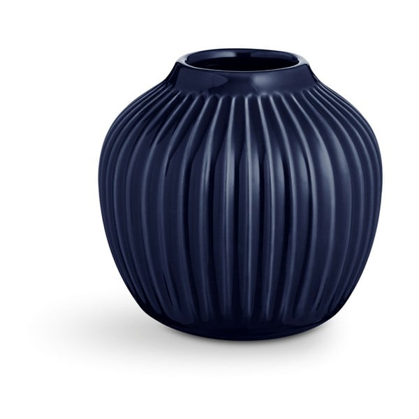 Vază din gresie Kähler Design Hammershoi, înălțime 12,5 cm, albastru închis