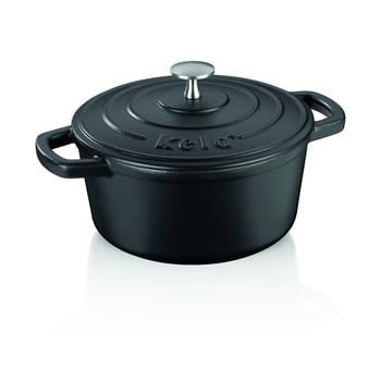 Oală din fontă cu capac kela calido, ø 21 cm, negru