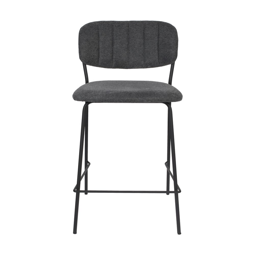 Set 2 scaune de bar cu picioare negre White Label Jolien, înălțime 89 cm, gri închis bonami.ro imagine noua 2022
