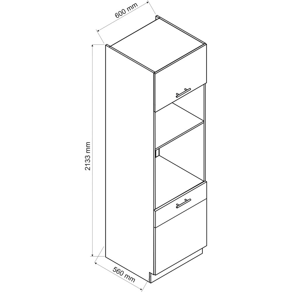 Dulap de bucătărie pentru cuptor și cuptor cu microunde încorporat înalt (lățime 60 cm) Rowan – STOLKAR - 1 | YEO