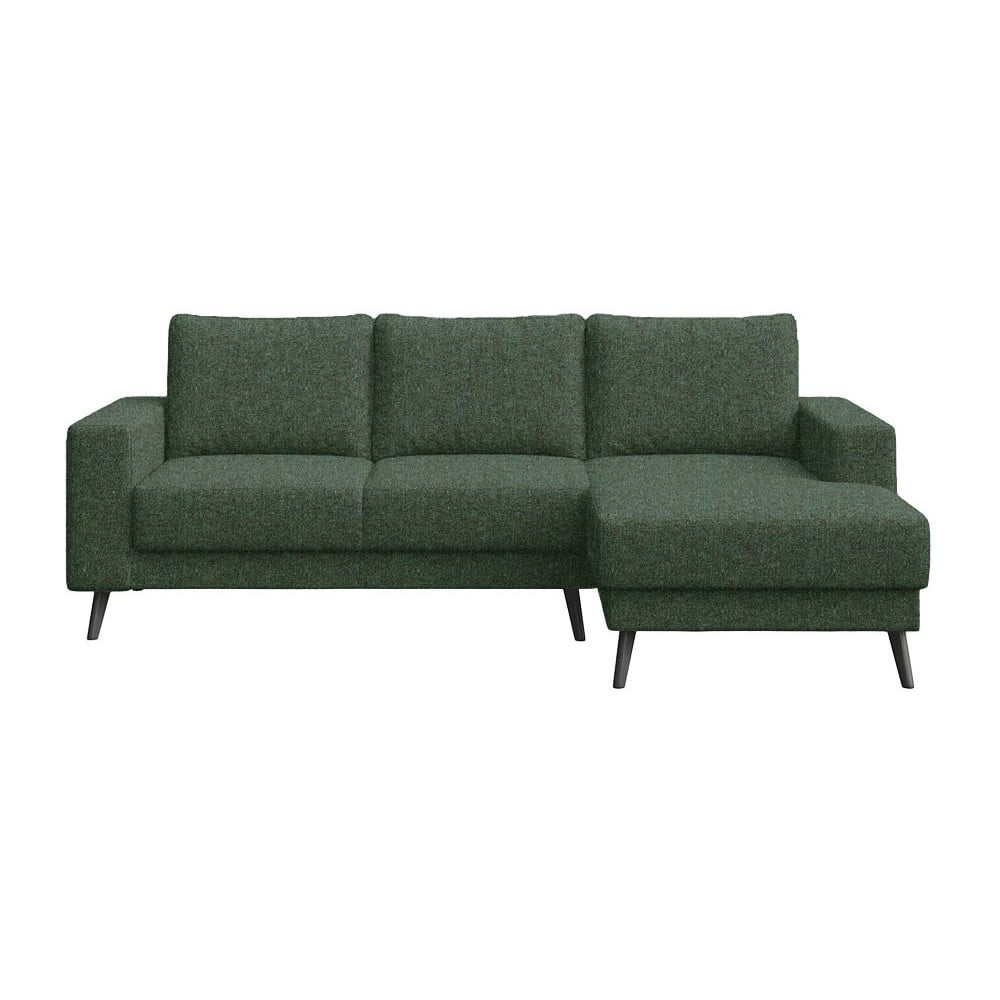 Colțar verde închis (cu colț pe partea dreaptă, cu șezlong) Fynn – Ghado