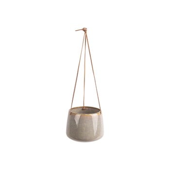 Ghiveci din ceramică suspendat pt living unique, ø 19 cm, gri