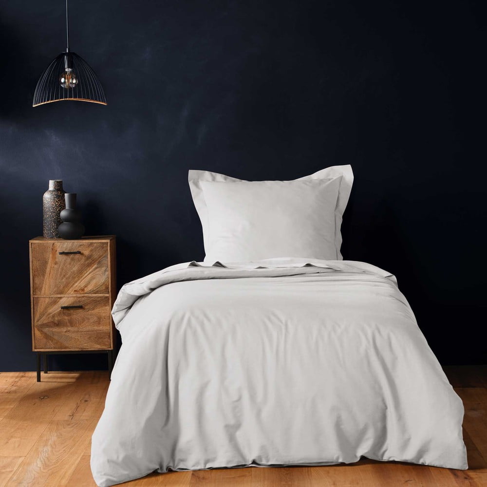 Lenjerie de pat albă din bumbac pentru pat de o persoană 140x200 cm Lina – douceur d\'intérieur