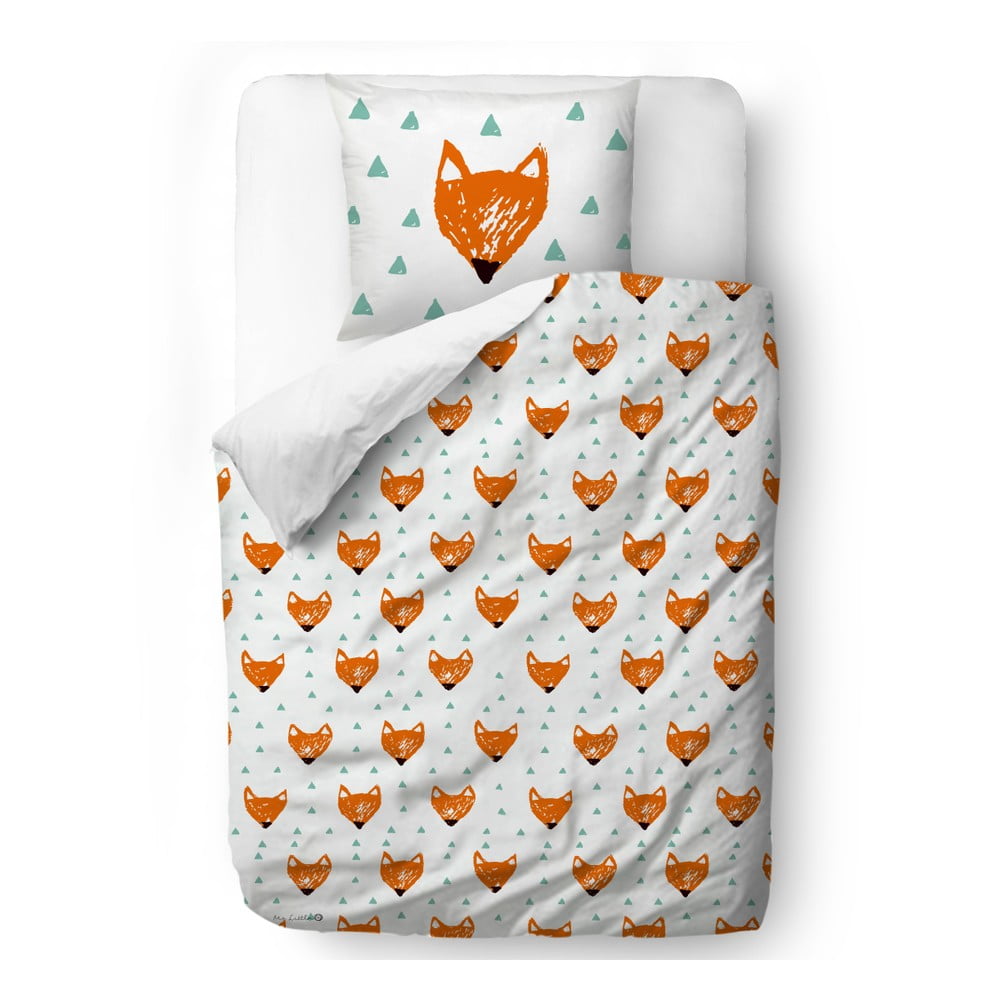 Lenjerie de pat din bumbac pentru copii Butter Kings Orange Heads, 100 x 130 cm