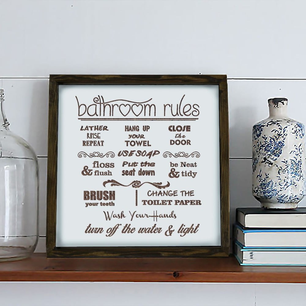Tablou Bathroom Rules, 34 x 34 cm bonami.ro