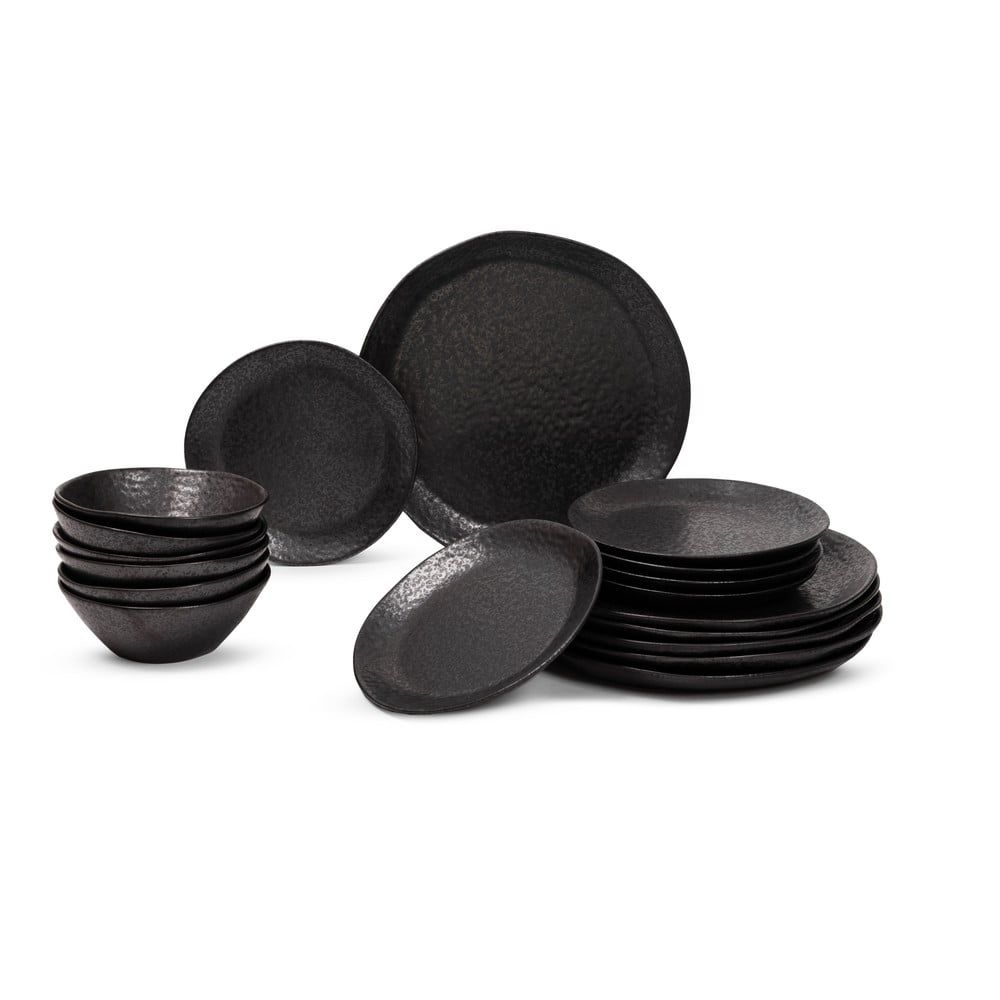 Serviciu de masă 18 buc. din gresie Dark Moon – Bonami Selection