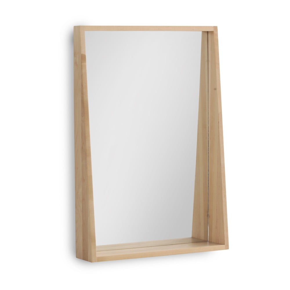 Oglindă de perete cu ramă din lemn de mesteacăn Geese Pure, 65 x 45 cm