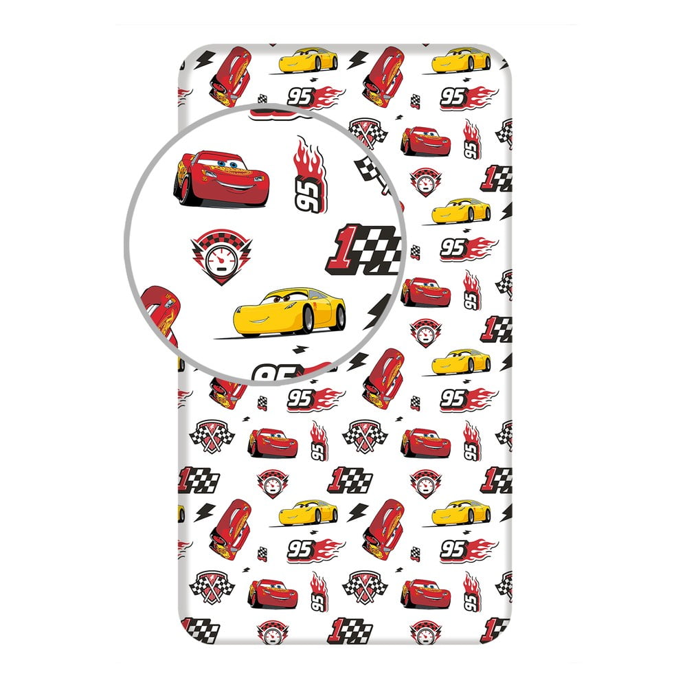Cearceaf pentru copii din bumbac cu elastic 90x200 cm Cars 