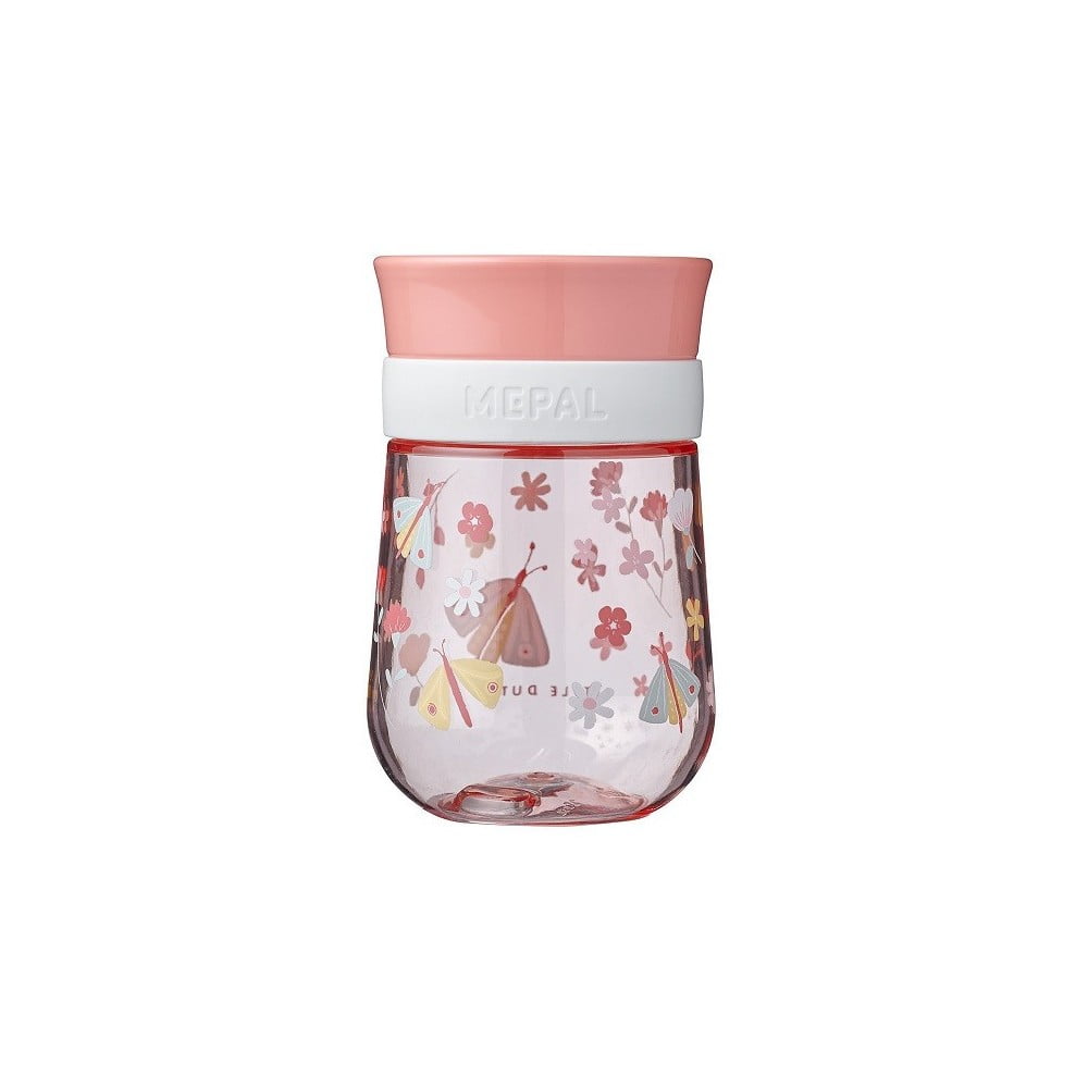 Cană pentru copii roz-deschis din tritan 300 ml Flowers & butterflies – Mepal