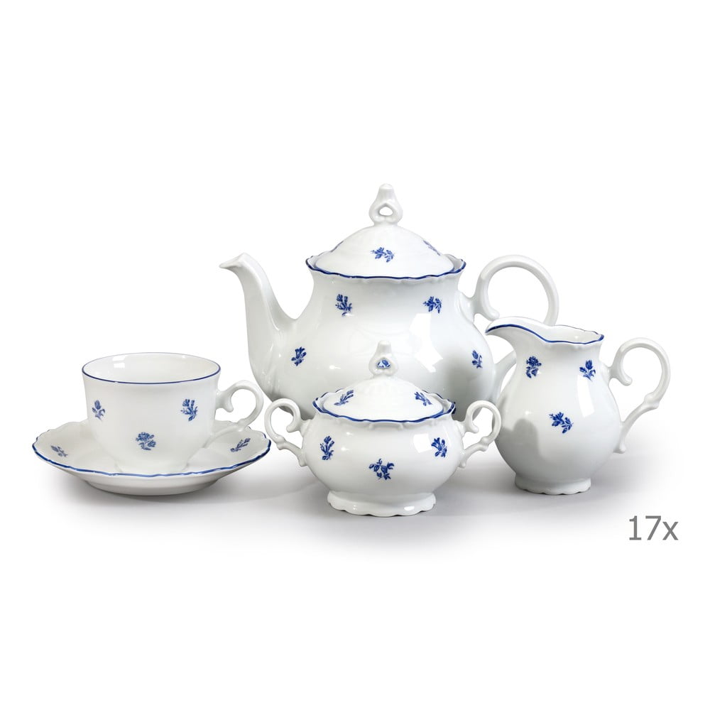 Set veselă din porțelan pentru ceai, cu motive albastre Thun Ophelia bonami.ro