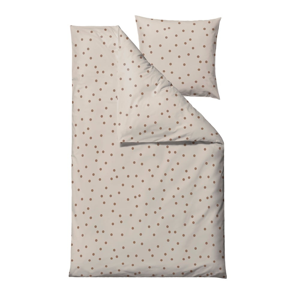 Lenjerie de pat maro din bumbac satinat pentru pat de o persoană 140x200 cm Solaris – Södahl