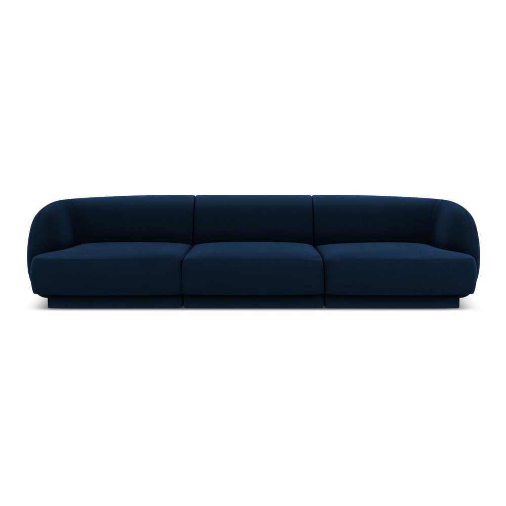 Canapea albastră cu tapițerie din catifea 259 cm Miley – Micadoni Home 259 imagine noua somnexpo.ro