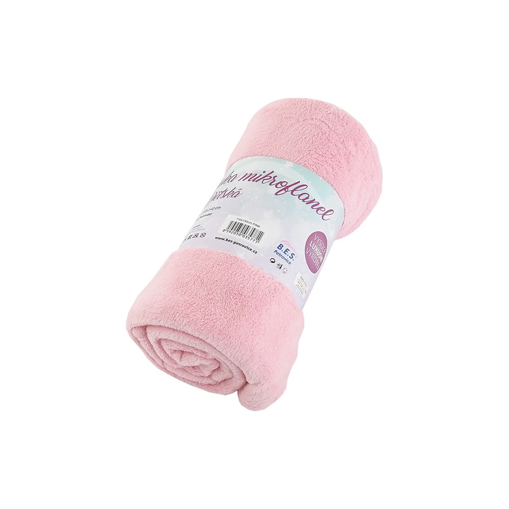 Pătură pentru copii roz din micropluș 110×140 cm Exclusive – B.E.S. 110x140 imagine noua somnexpo.ro