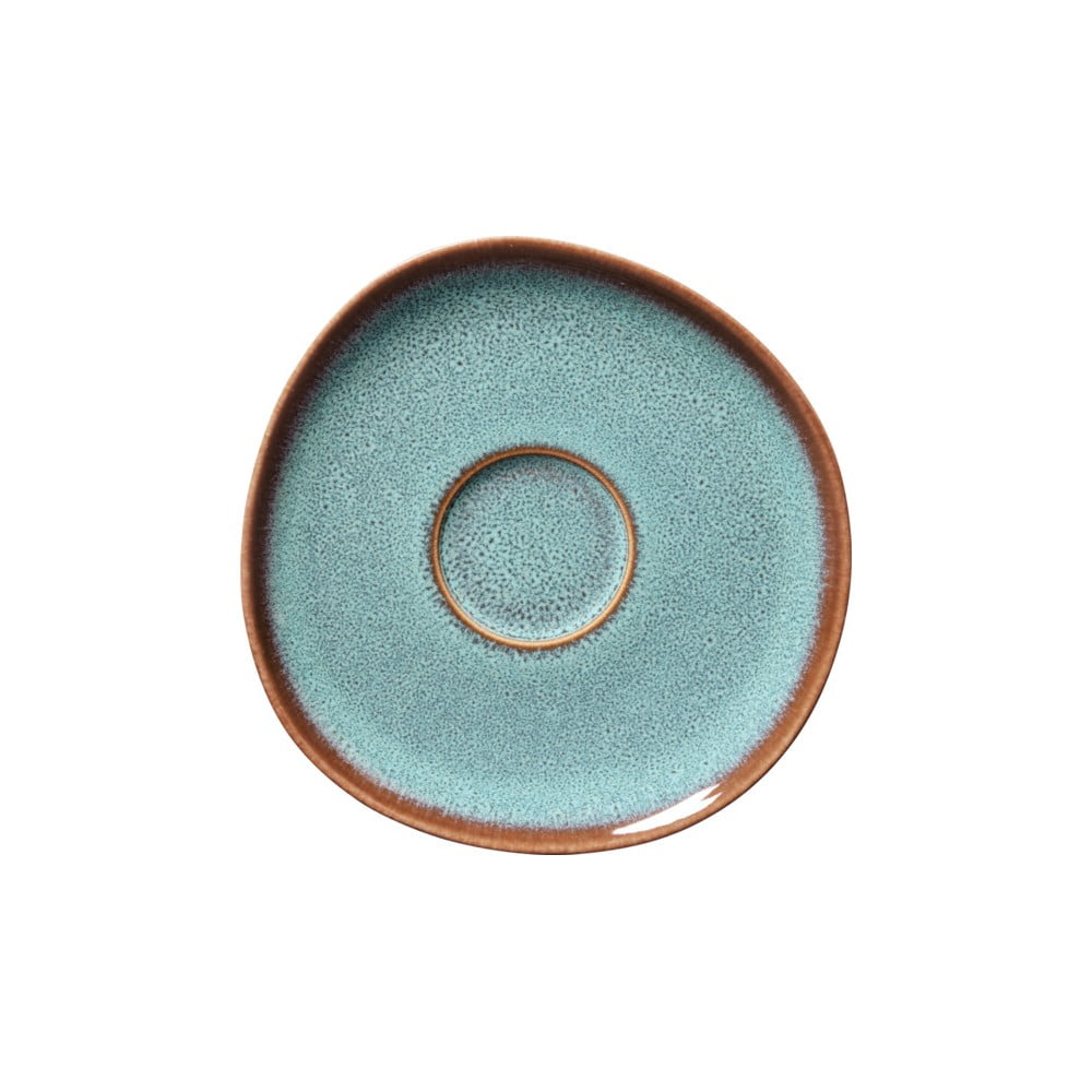 Farfurie din gresie ceramică Villeroy & Boch Like Lave, 15,5 x 15 cm, turcoaz - maro