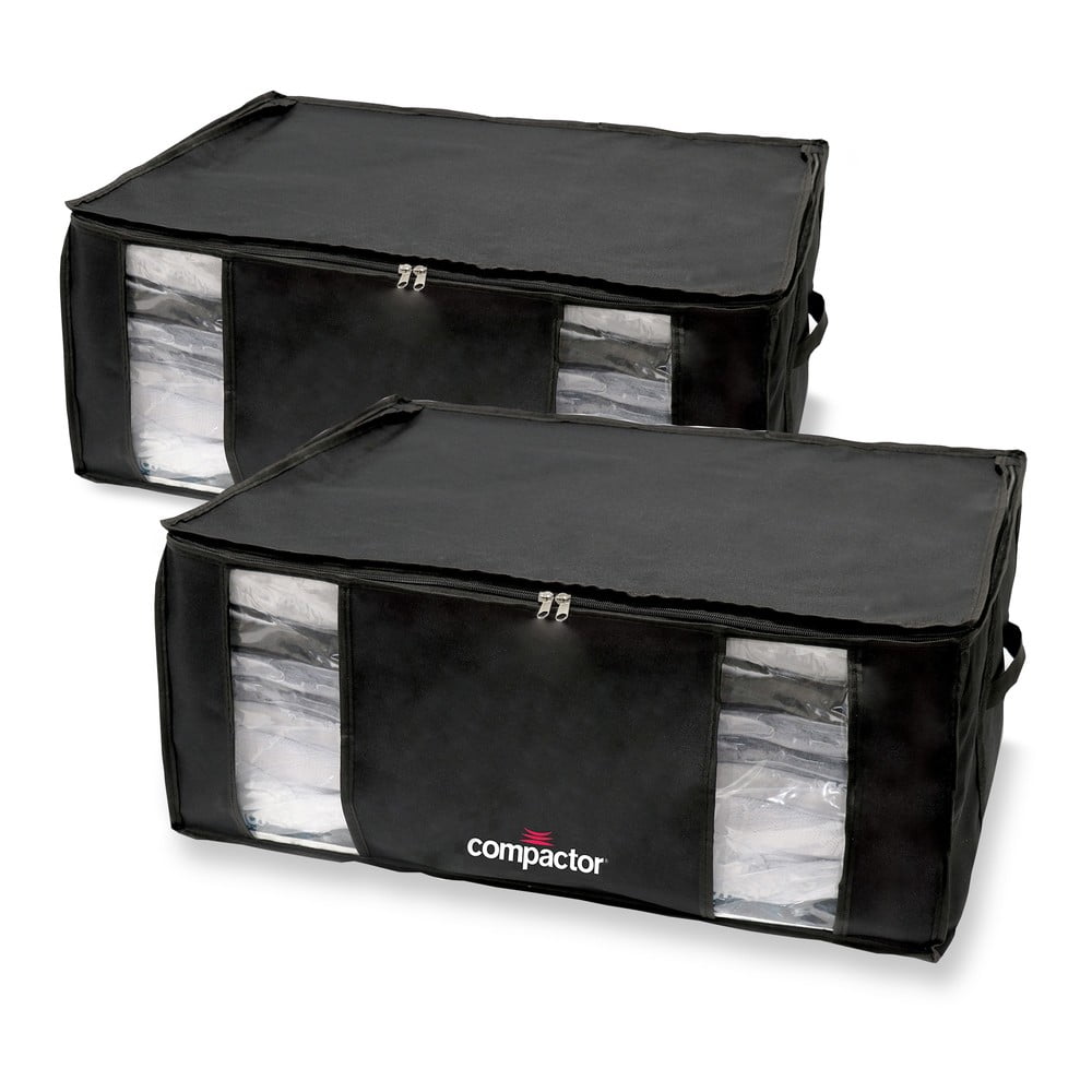 Set 2 cutii de depozitare cu vid Compactor Black Edition XXL, 50 x 26,5 cm, negru bonami.ro