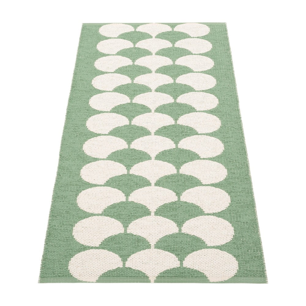 Covor tip traversă pentru interior și exterior verde/crem 70x150 cm Poppy Oregano – Pappelina