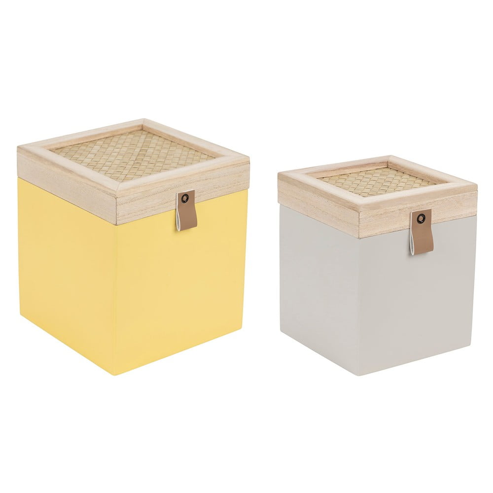 Cutii de depozitare decorative 2 buc. din paie cu capac beezz – jardin d'ulysse