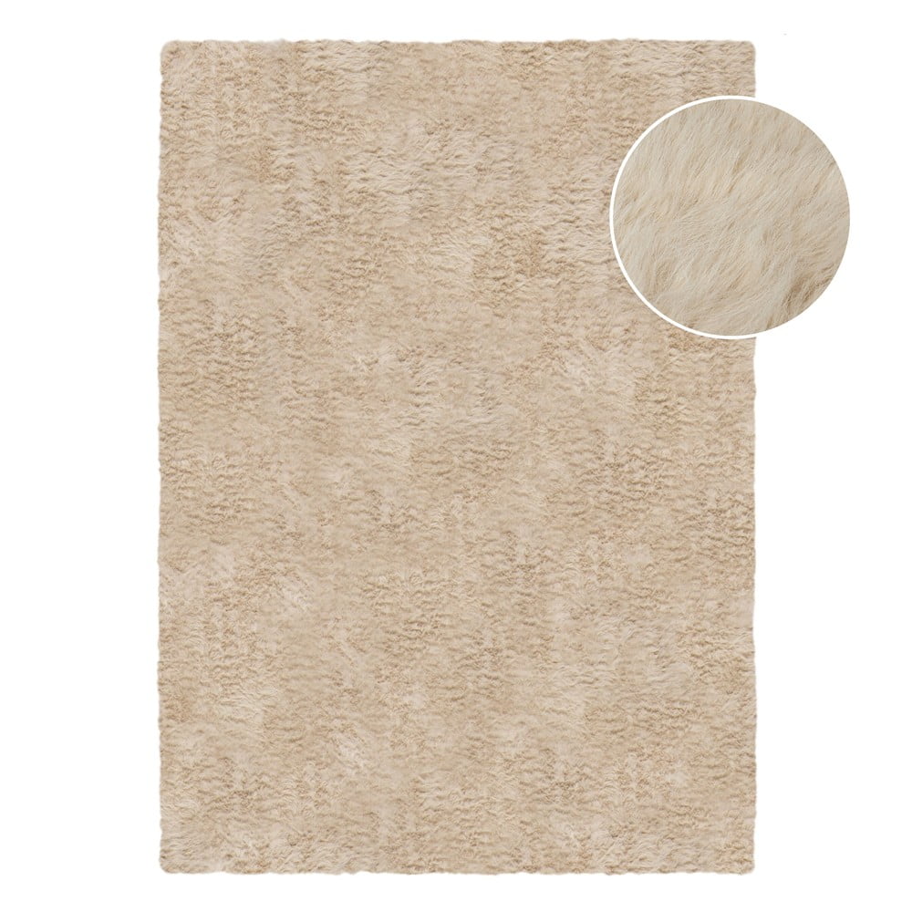 Blană bej sintetică 160x230 cm Alpine Faux Fur – Flair Rugs