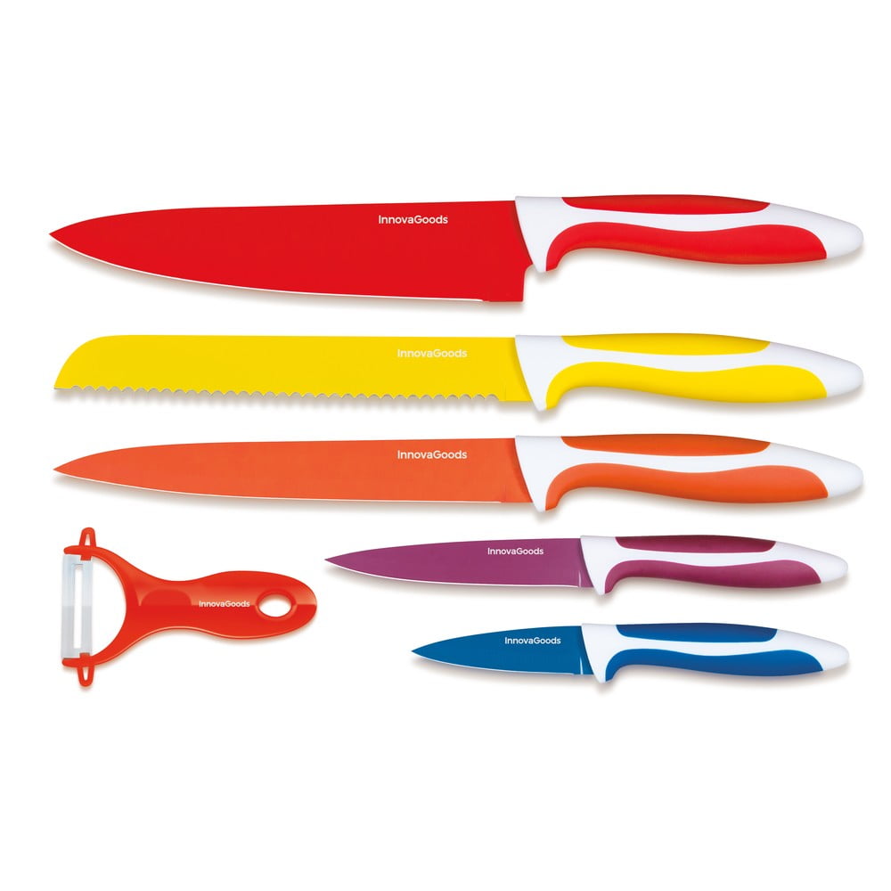 Set 5 cuțite și curățător legume din oțel inoxidabil InnovaGoods Ceramic bonami.ro imagine 2022