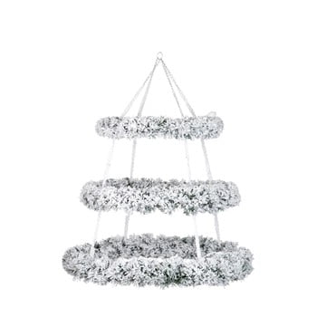 Decorațiune suspendată pentru crăciun j-line wreath, alb