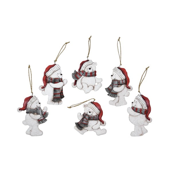 Set de 6 ornamente de Crăciun cu ursuleți Ego Dekor