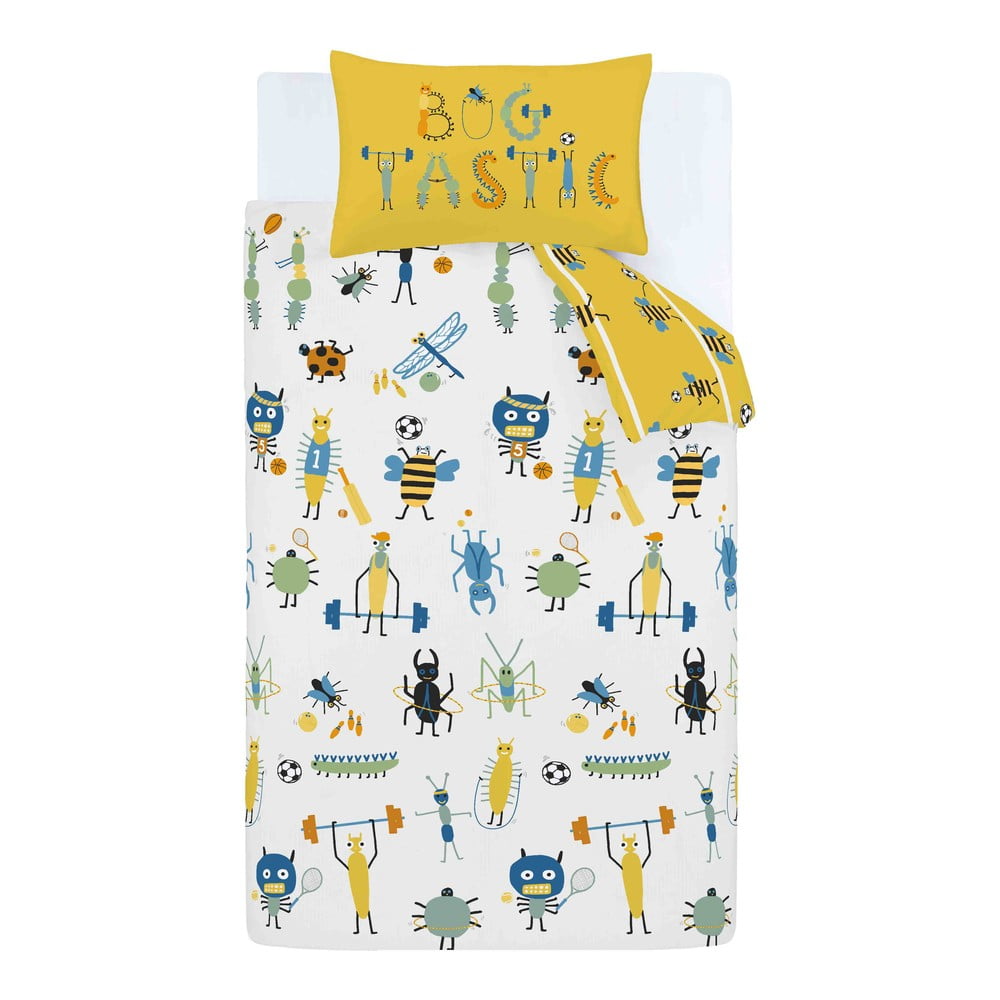 Lenjerie pentru pat de o persoană pentru copii 135×200 cm Bug Tastic – Catherine Lansfield 135x200 imagine noua