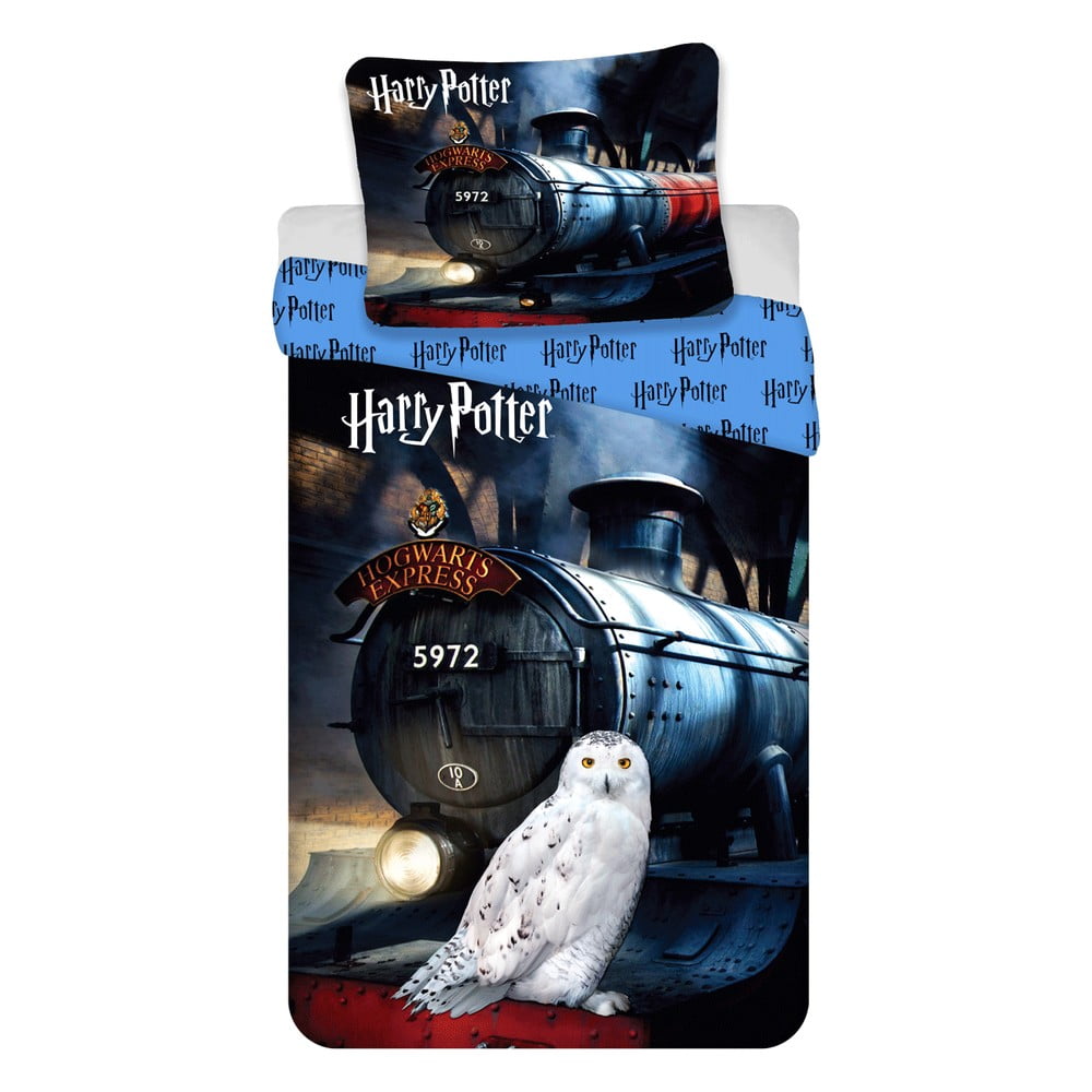 Lenjerie de pat din bumbac pentru copii Jerry Fabrics Harry Potter, 140 x 200 cm 140 imagine noua somnexpo.ro